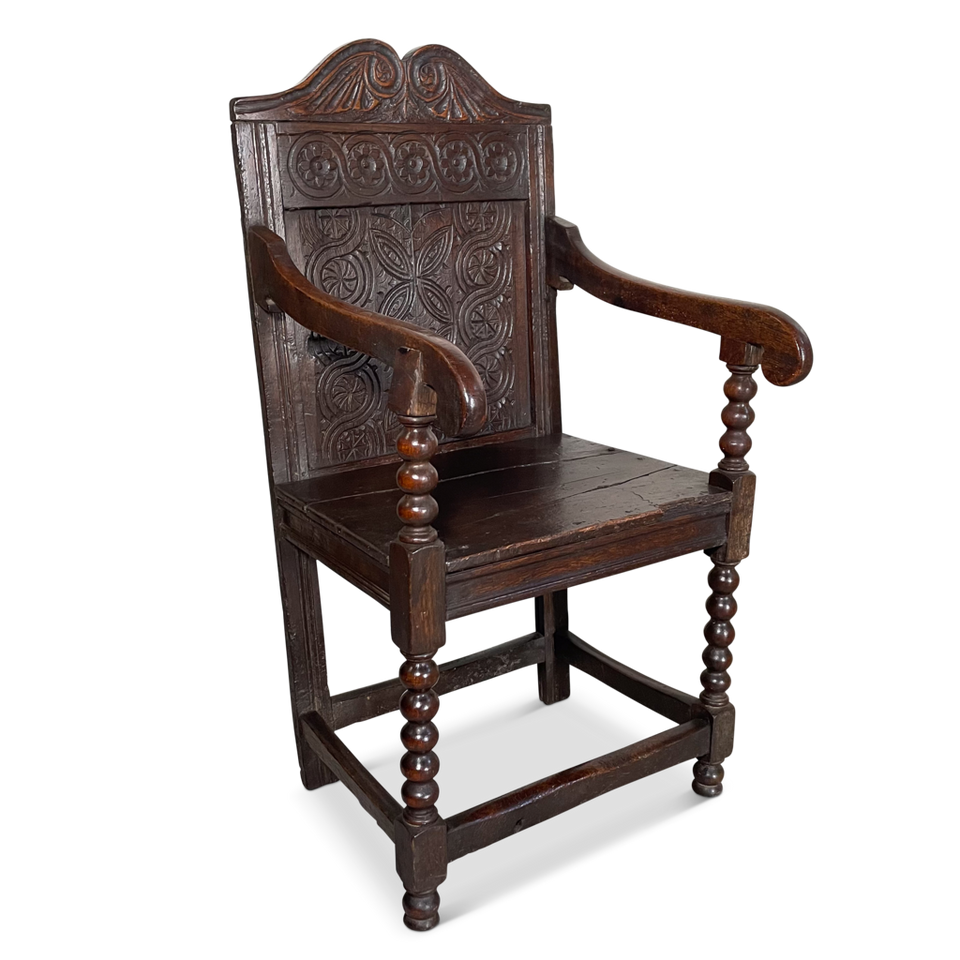 Jointed Carved Oak Wainscot Chair