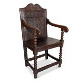 Jointed Carved Oak Wainscot Chair