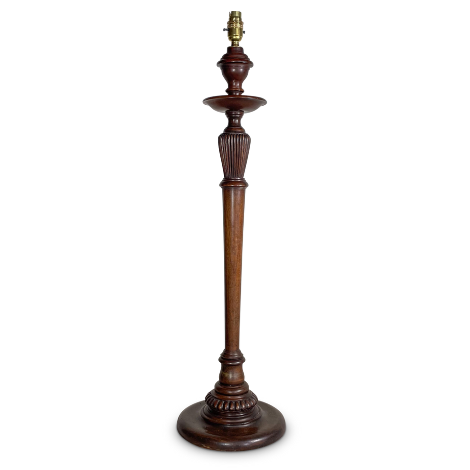 Walnut Column Table Lamp