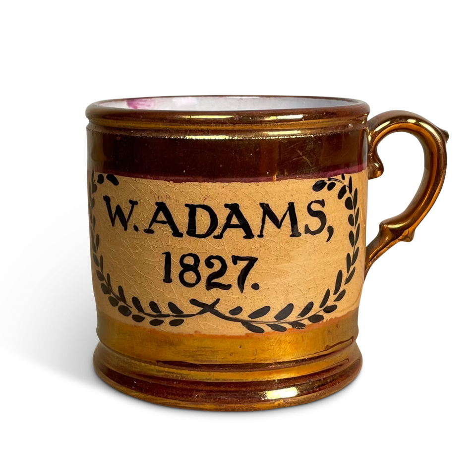Lustreware Mug Inscribed W Adams 1827