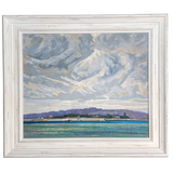 Oil on Board View of an Estuary with Boats