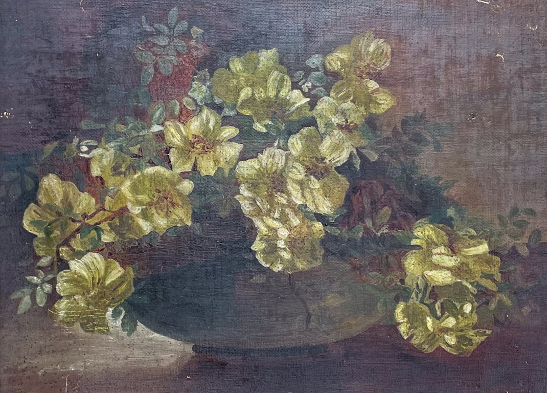 Oil on Canvas Floral Still Life Arrangement