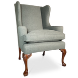 Queen Anne Style Wingback Armchair on Front Walnut Cabriole Legs