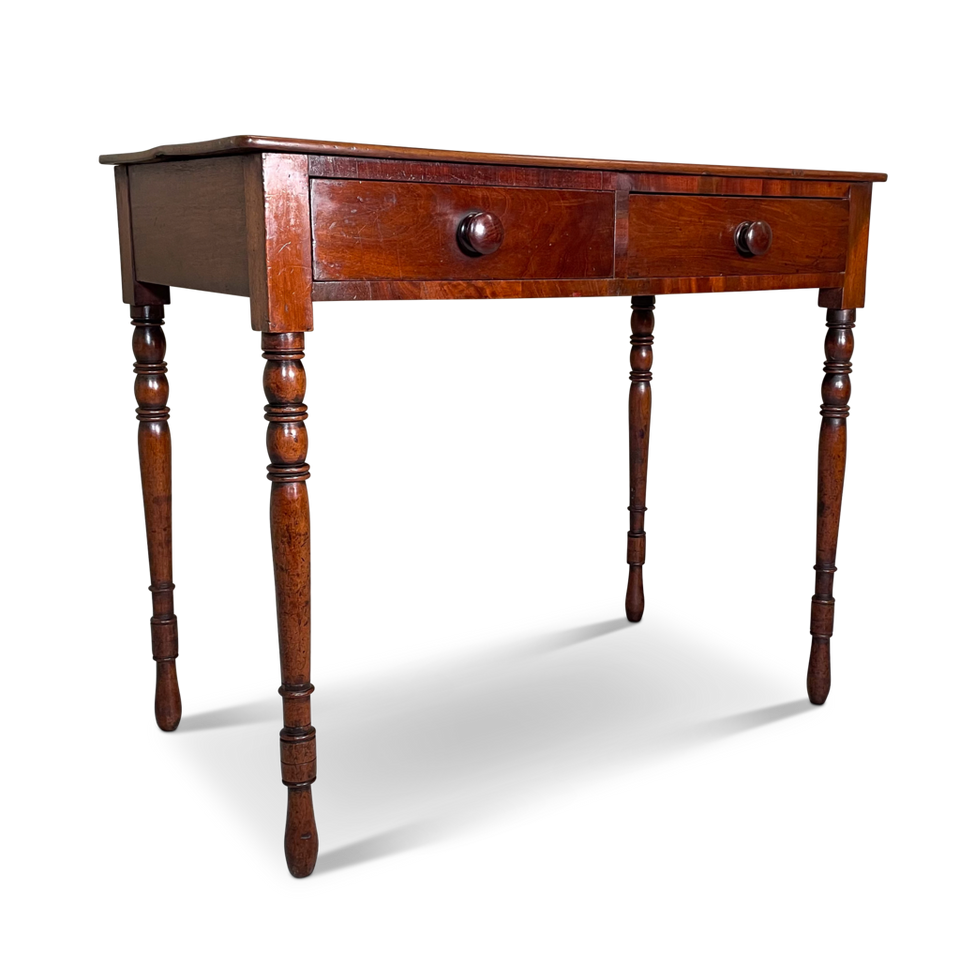 Late George III Mahogany Side Table with Two Drawers