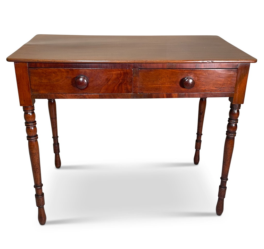 Late George III Mahogany Side Table with Two Drawers