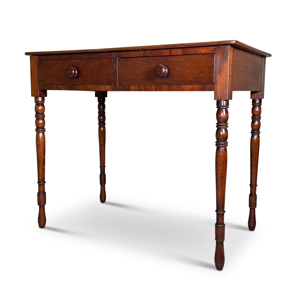 Late George III Mahogany Side Table with Two Drawers