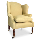 George III Wingback Armchair on Turned Mahogany Legs