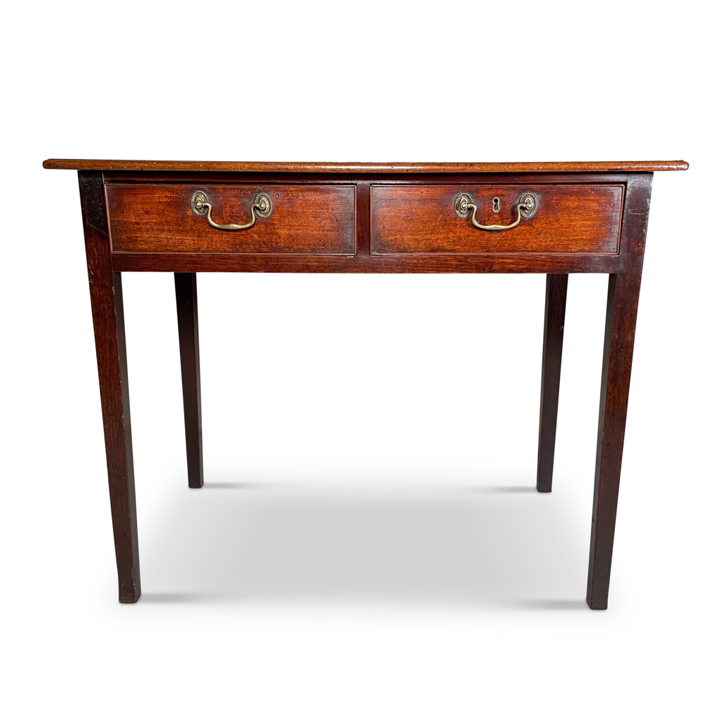 Mahogany and Oak Side Table with Two Frieze Drawers