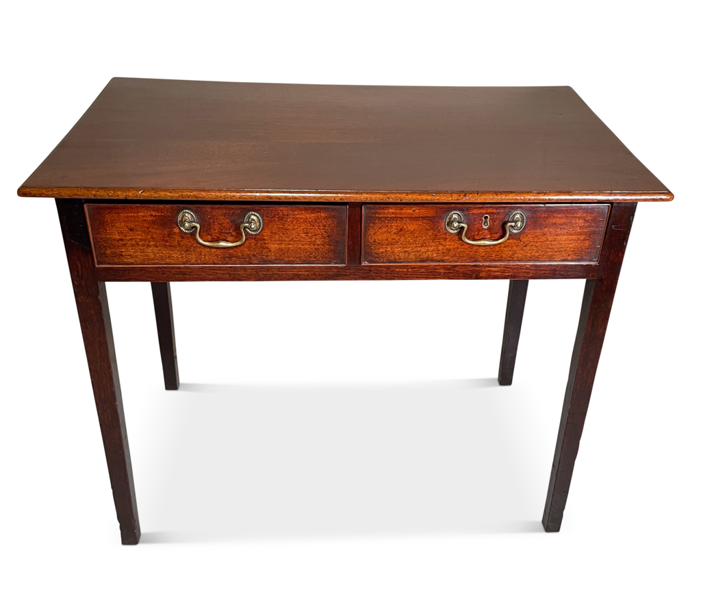Mahogany and Oak Side Table with Two Frieze Drawers