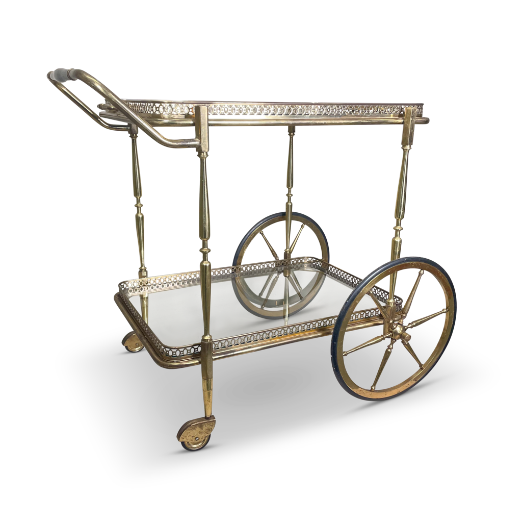 Brass and Glass Bar Trolley
