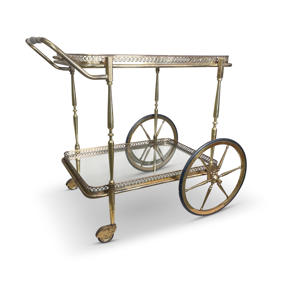 Brass and Glass Bar Trolley