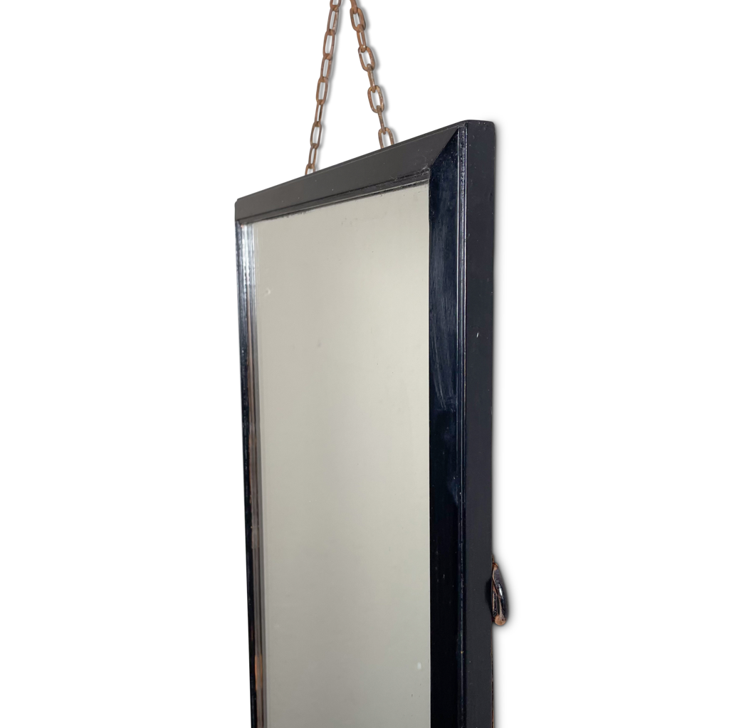 Ebonised Wall Mounted Tailor's Mirror