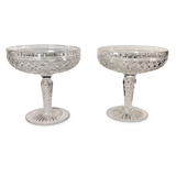 Pair of Cut Glass Bonbon Dishes on Air Twist Stem Bases