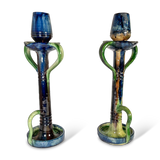 Pair of Art Nouveau Pottery Chambersticks