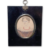 George III Miniature Portrait of a Lady in Period Costume