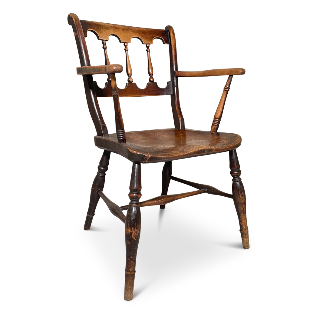 Elm Carver Chair on Ring Turned Legs