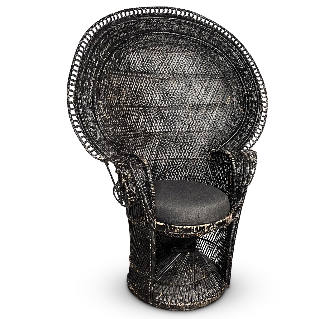 Painted Wicker Peacock Chair