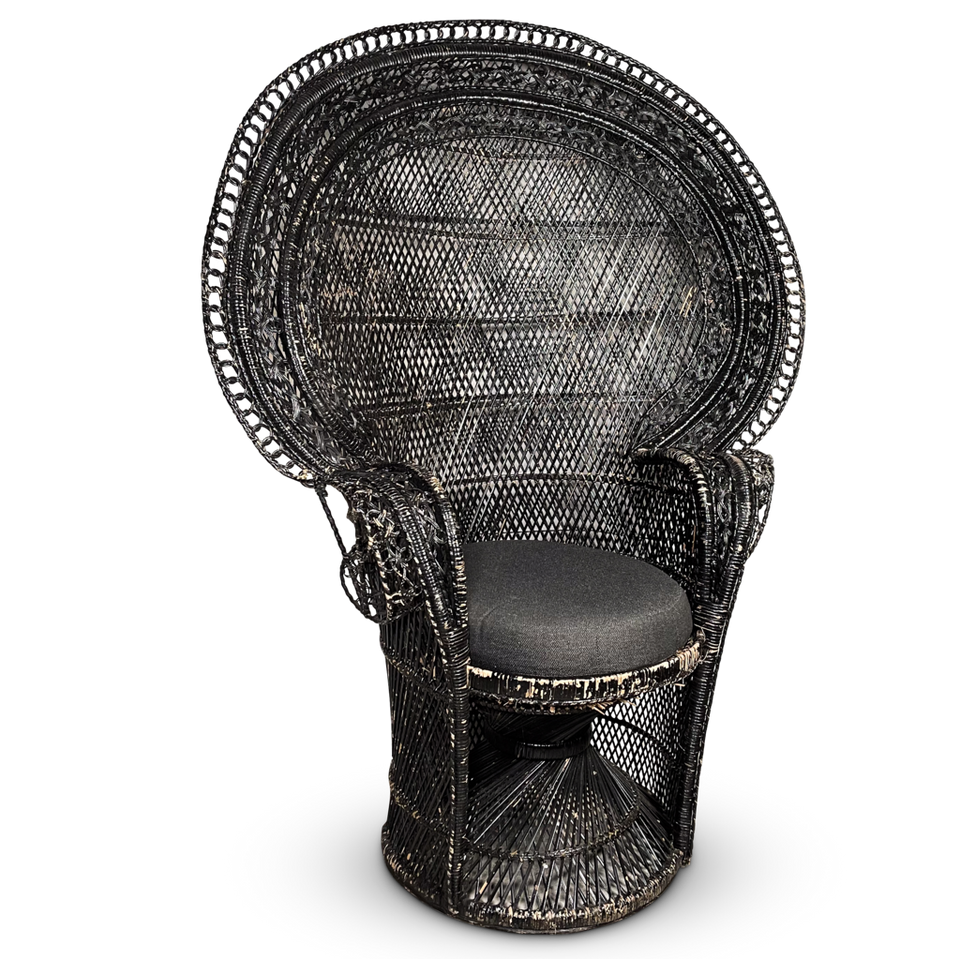 Painted Wicker Peacock Chair