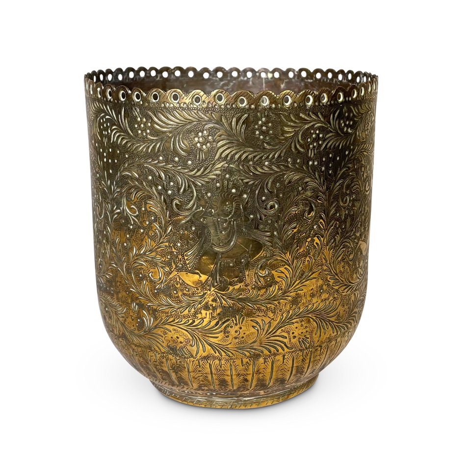 Chase Engraved Brass Jardiniere