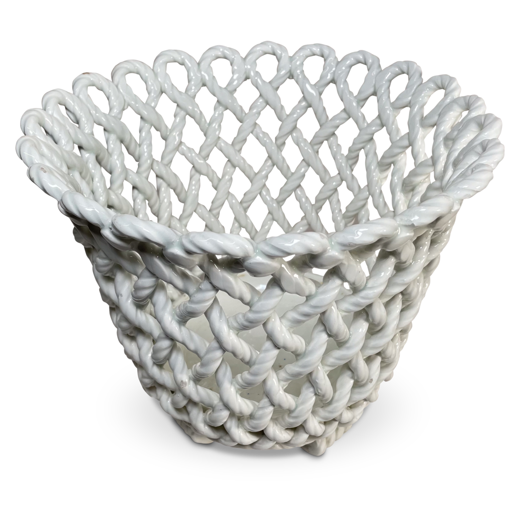 Casa Pupo Ceramic Basketweave Jardiniere