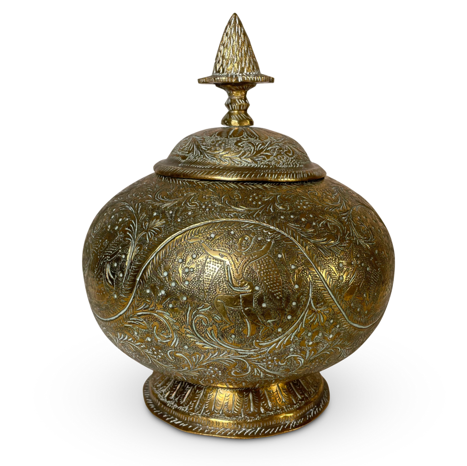 Chase Engraved Brass Lidded Urn