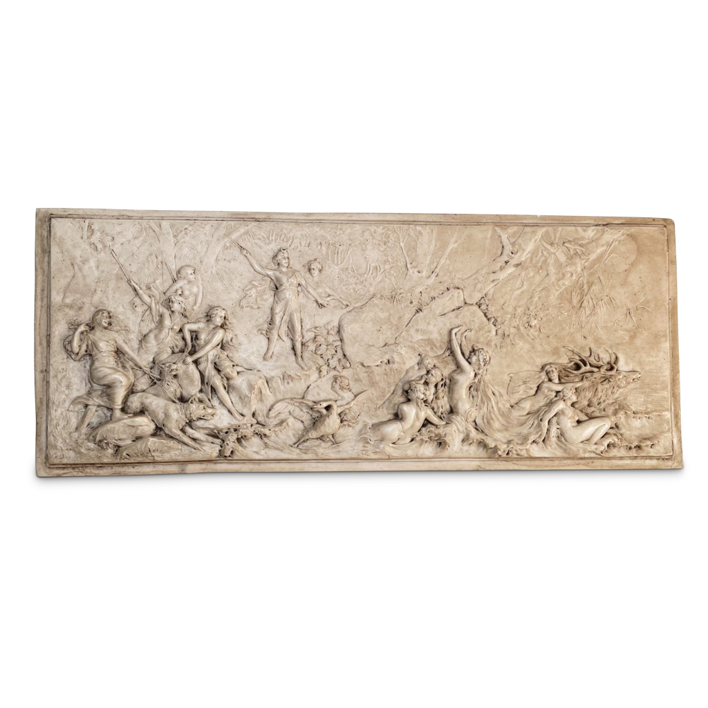 Parion Ware Panel with Scene of Classical Maidens
