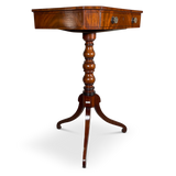 Regency Octangular Flame Mahogany Pedestal Table with Single Drawer