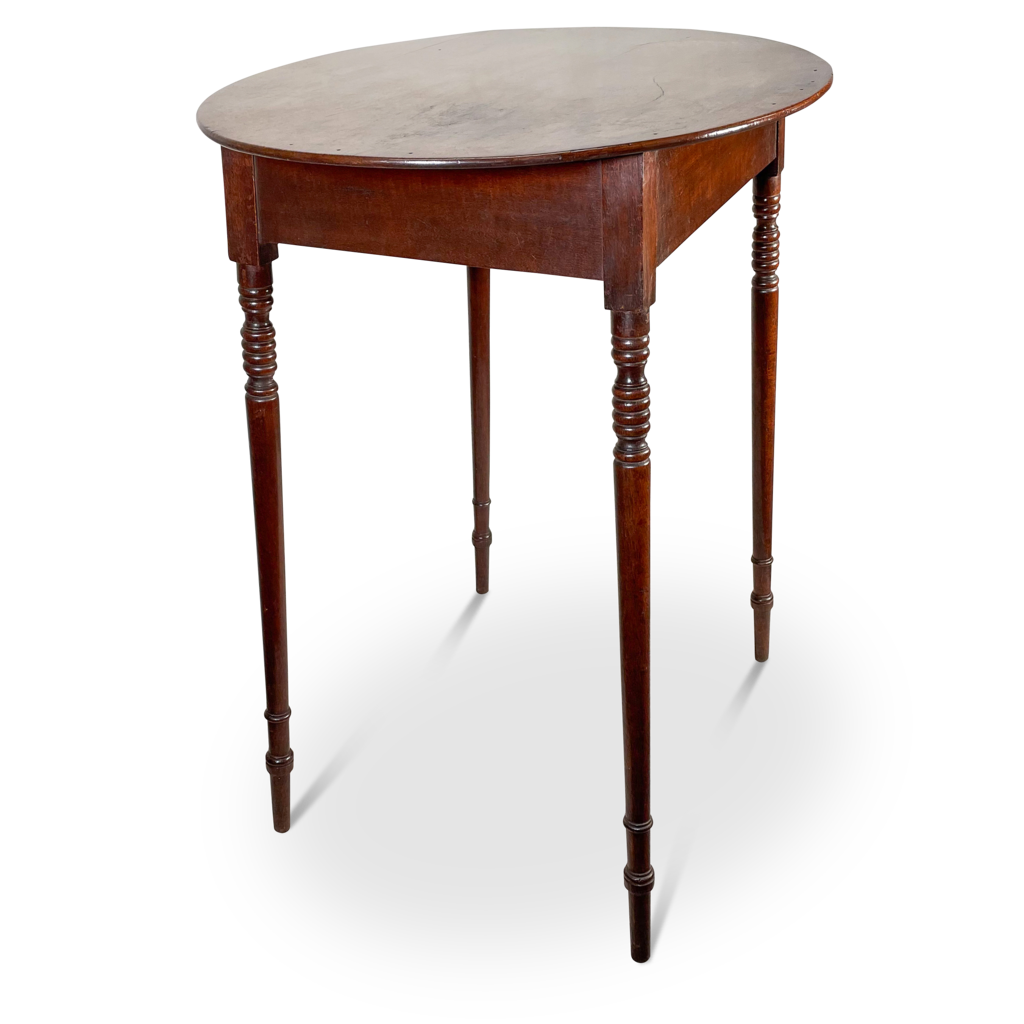 Oval Topped Occasional Table Raised on Four Slender Turned Legs