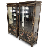 Pair of Lacquered Ebonised Glazed Cabinets