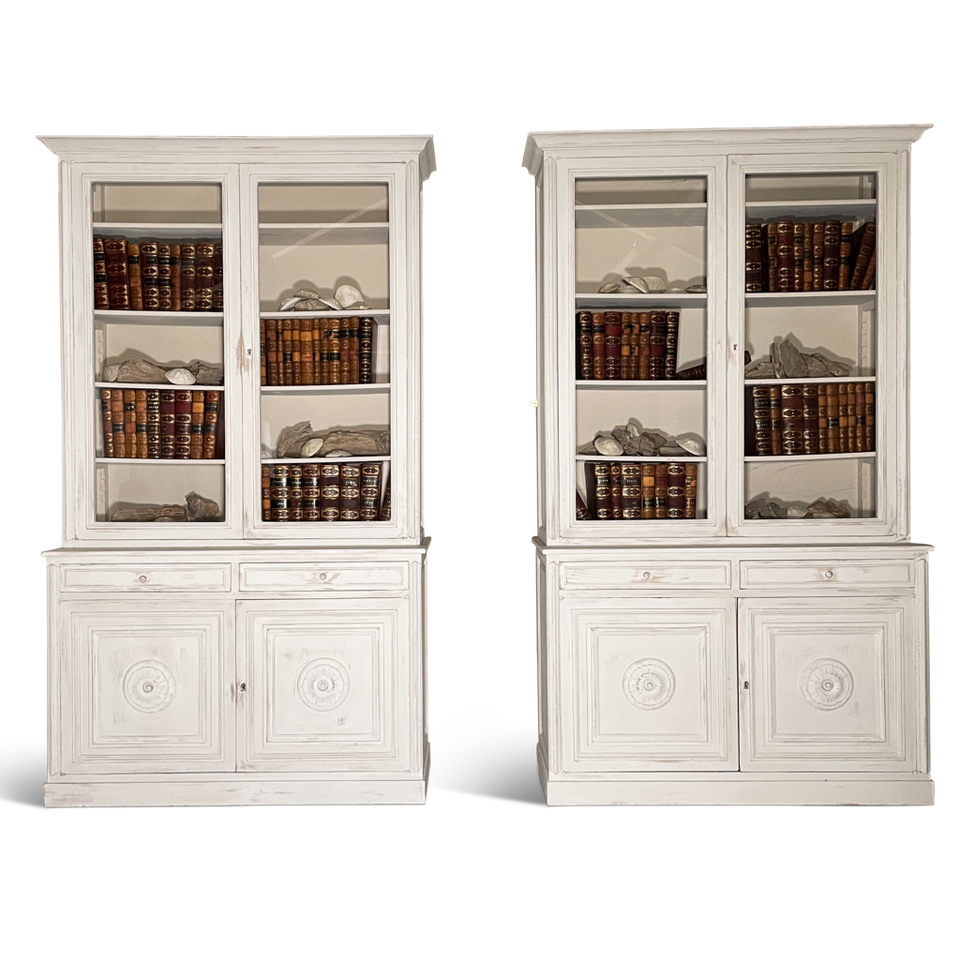 Pair of Painted Fruitwood Bibliotheques