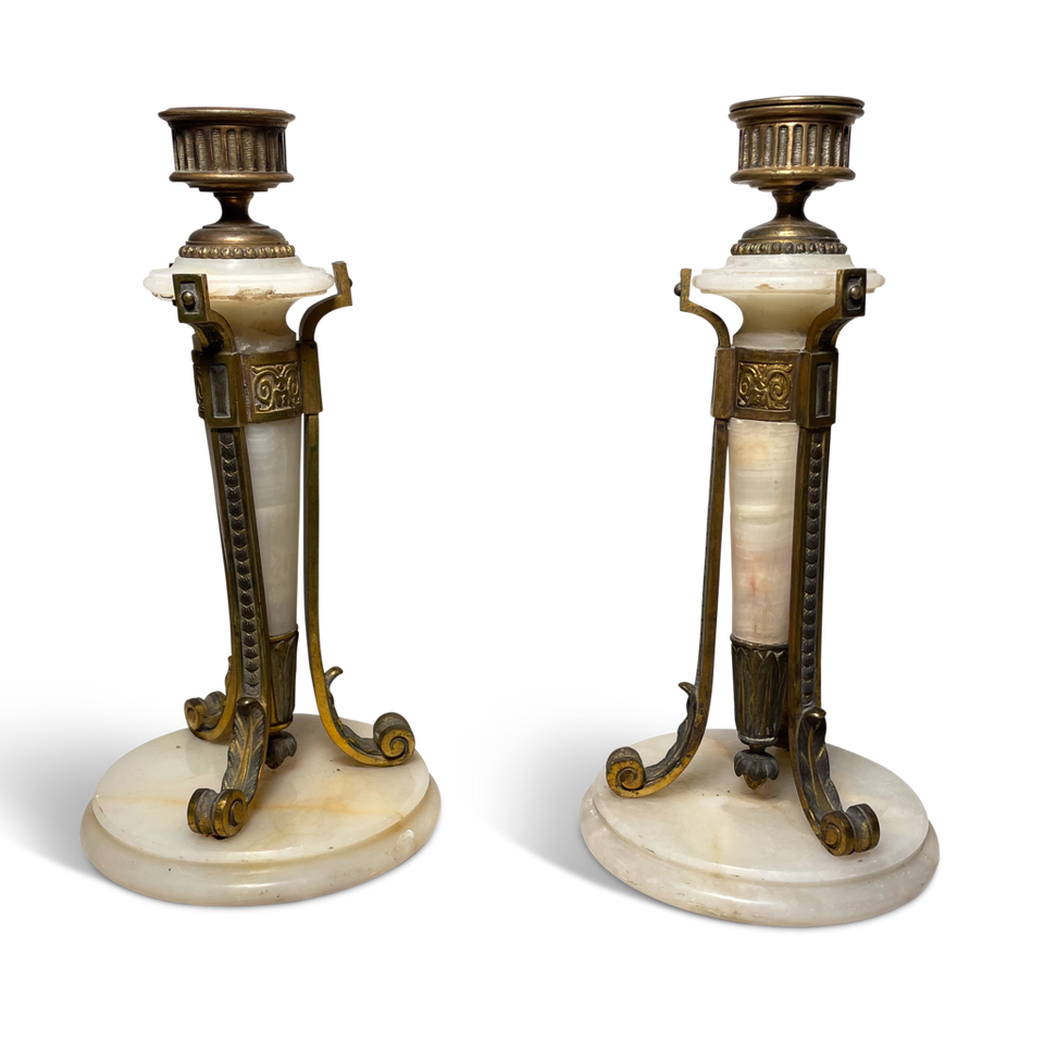 Pair of Egyptian Revival Candlesticks