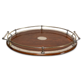 Silver Plated Oval Oak Serving Tray