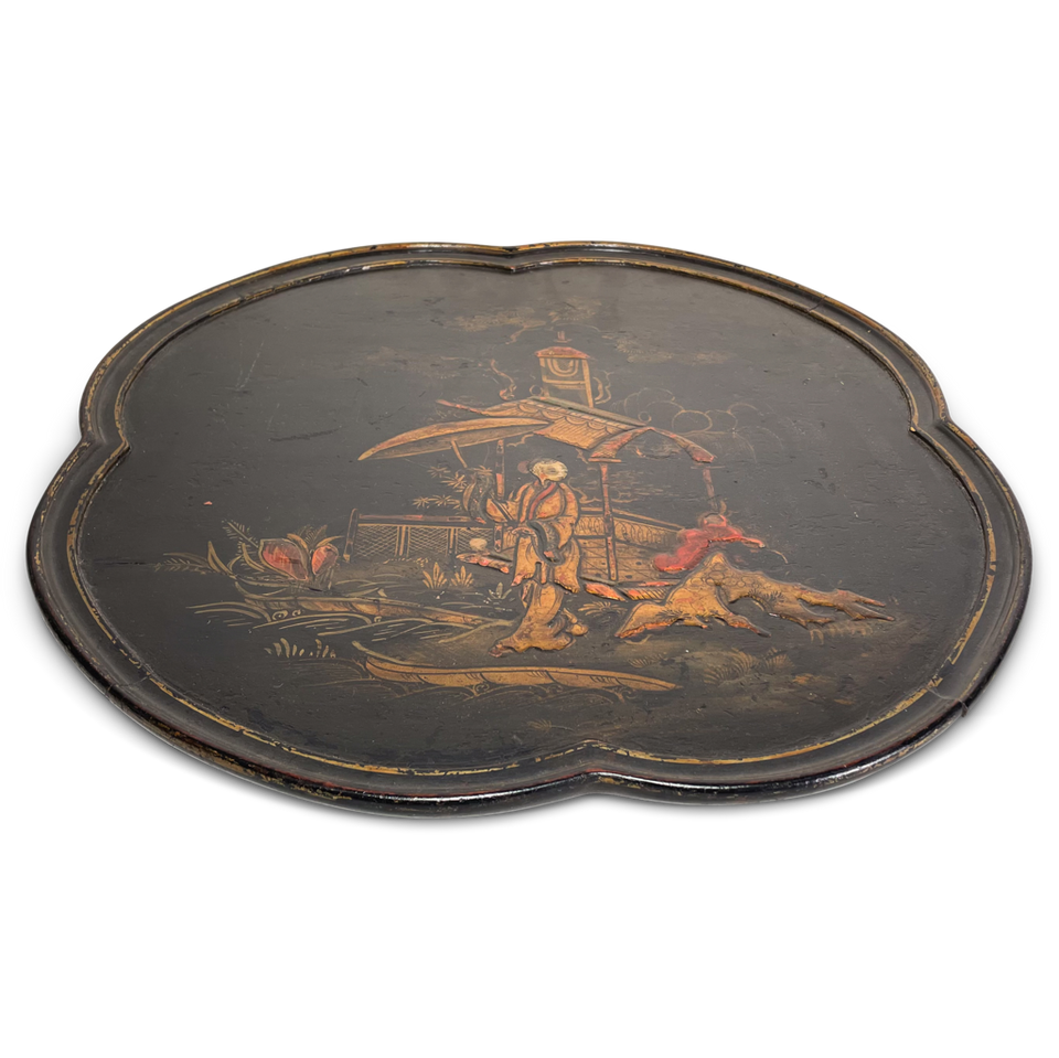 Chinoiserie Decorated Lacquered Tray