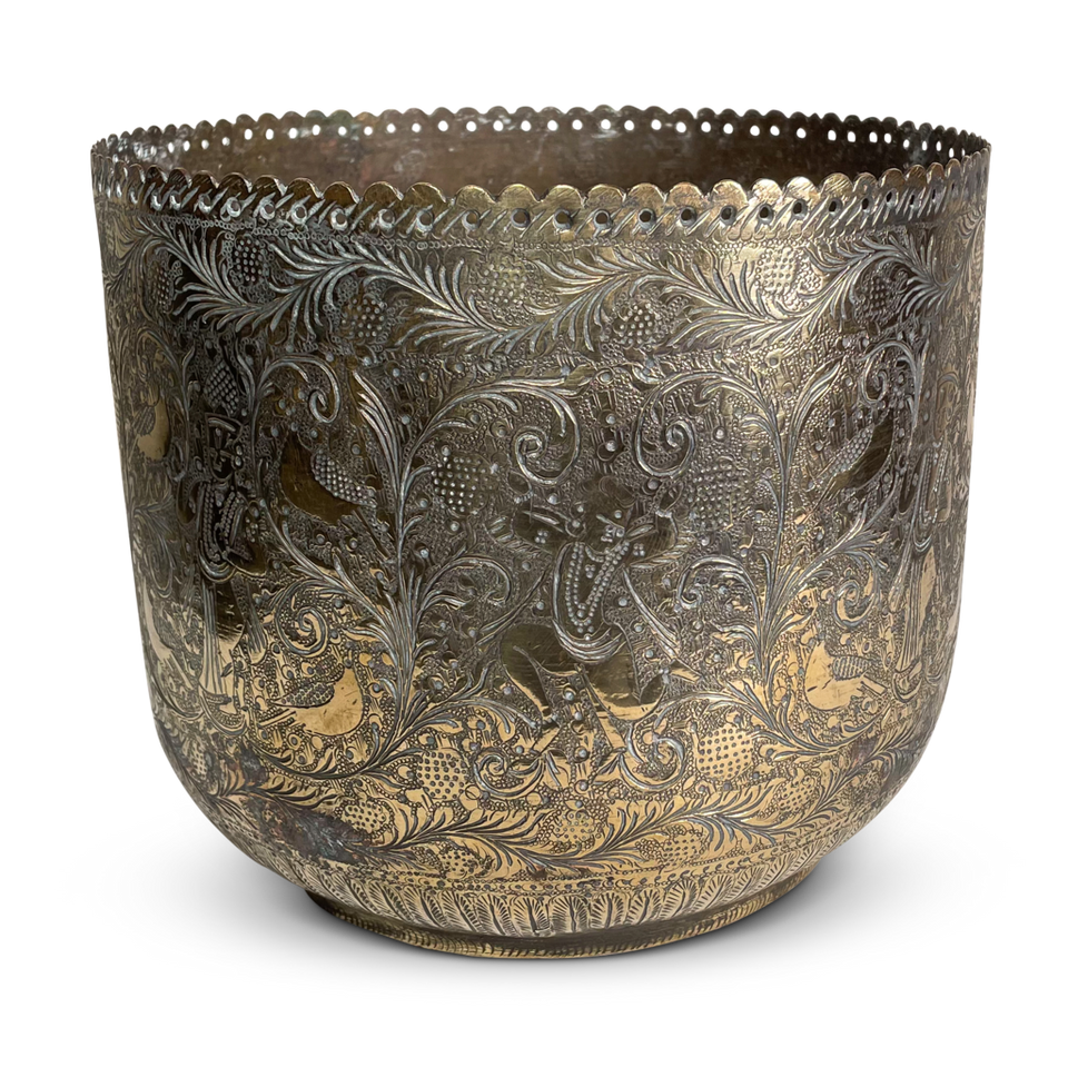 Chase Engraved Brass Jardiniere