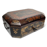 Ebonised Lacquered Chinoiserie Work Box