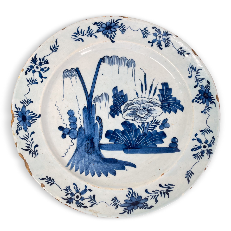 Delft Charger with Chinese Decoration