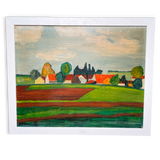 Oil on Canvas Abstract Landscape with Village