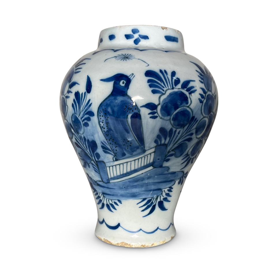 Delft Blue and White Baluster Vase