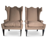 Pair of Oversize Wing Back Armchairs