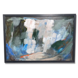Abstract Oil on Canvas Landscape of a Quarry