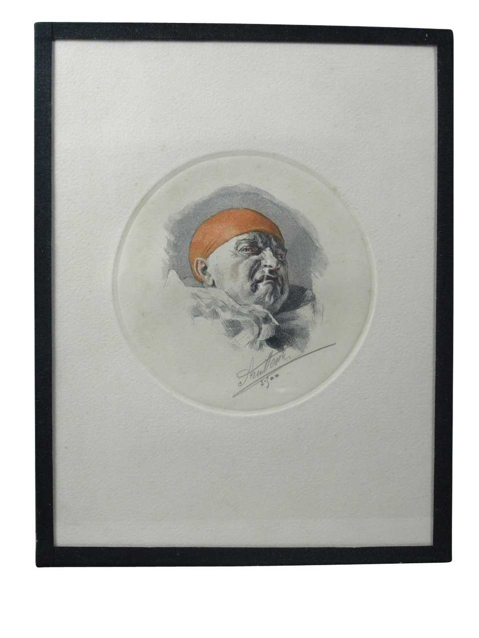 Coloured Lithograph of Clown