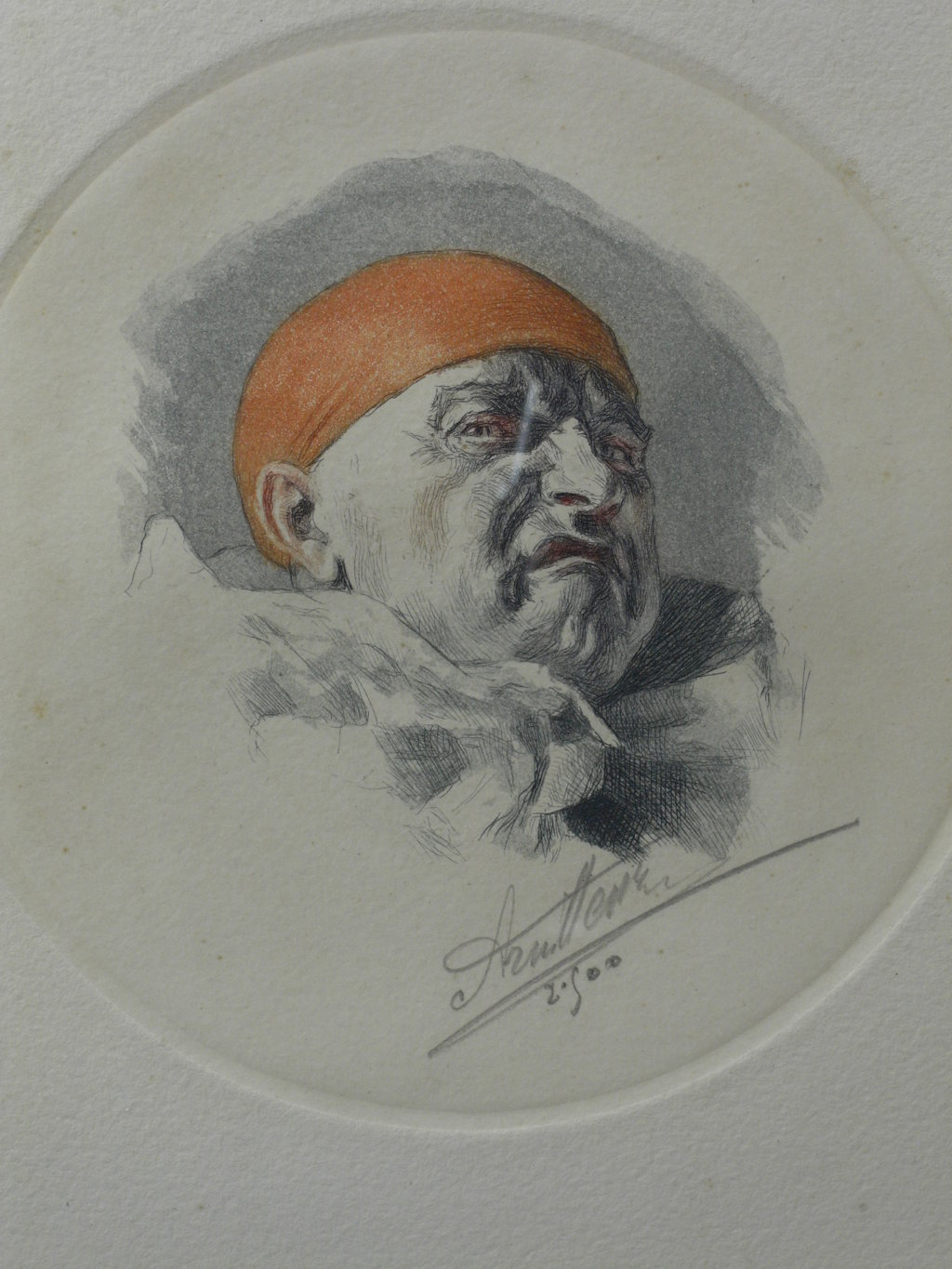 Coloured Lithograph of Clown