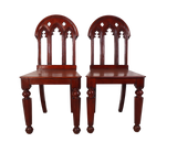 Pair of Mahogany Gothic Revival Hall Chairs