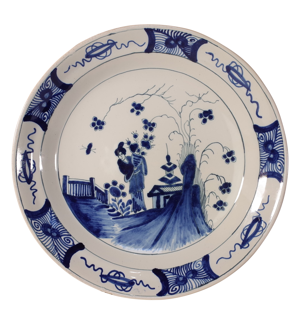 Delft Plate with Oriental Design