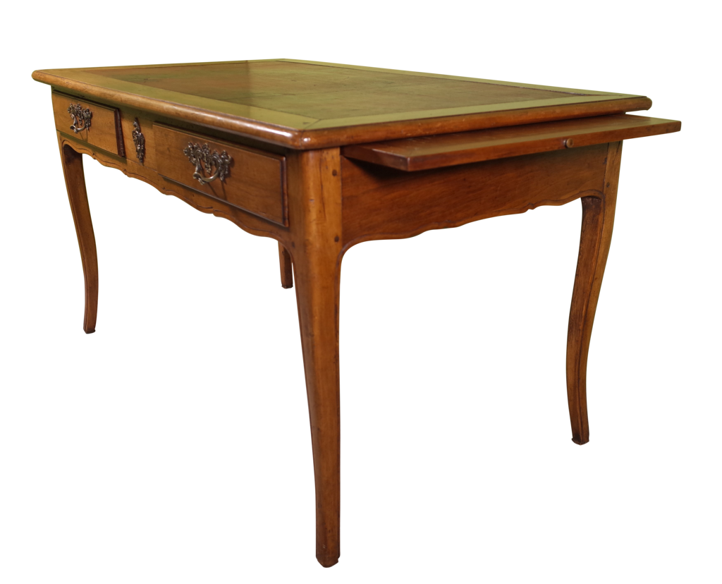 Louis XV Style Walnut Desk with Leather Top
