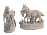 Parian Ware Figure Groups of Two Horses Standing Together