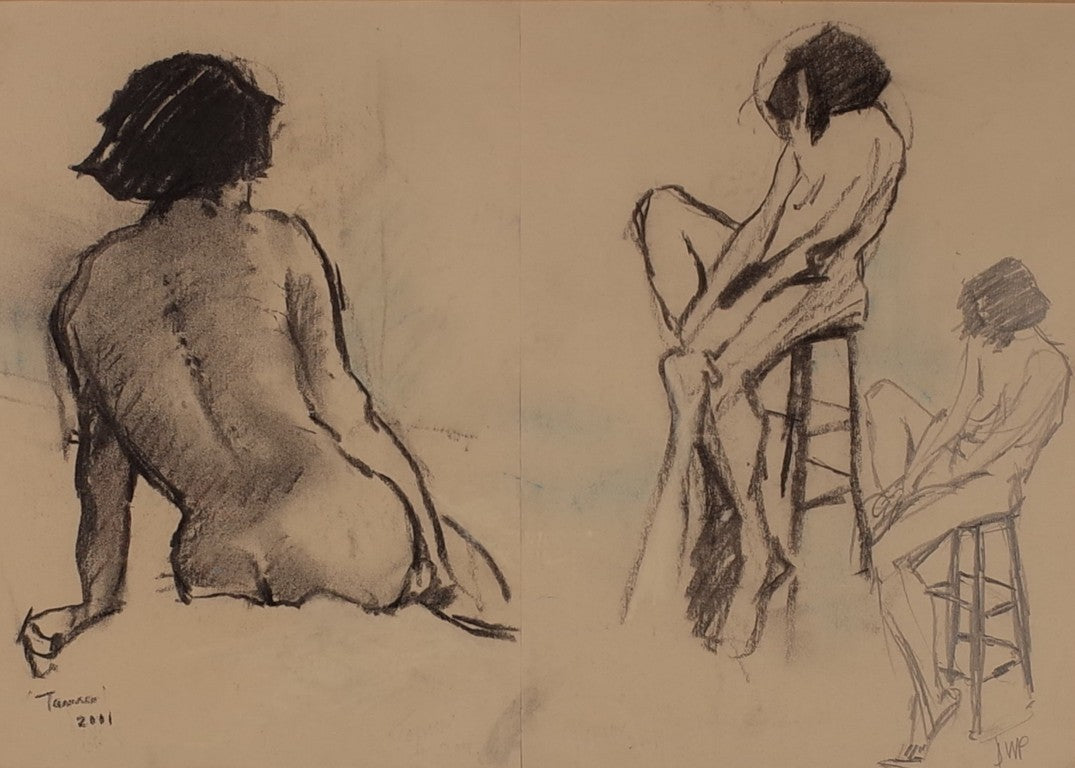 Pencil and Charcoal Nude Study by David Phipps