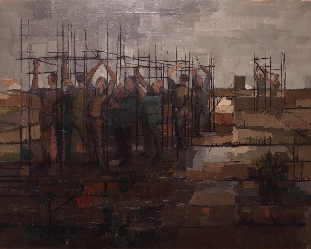Oil on Canvas Entitled Morning Composition with Figures