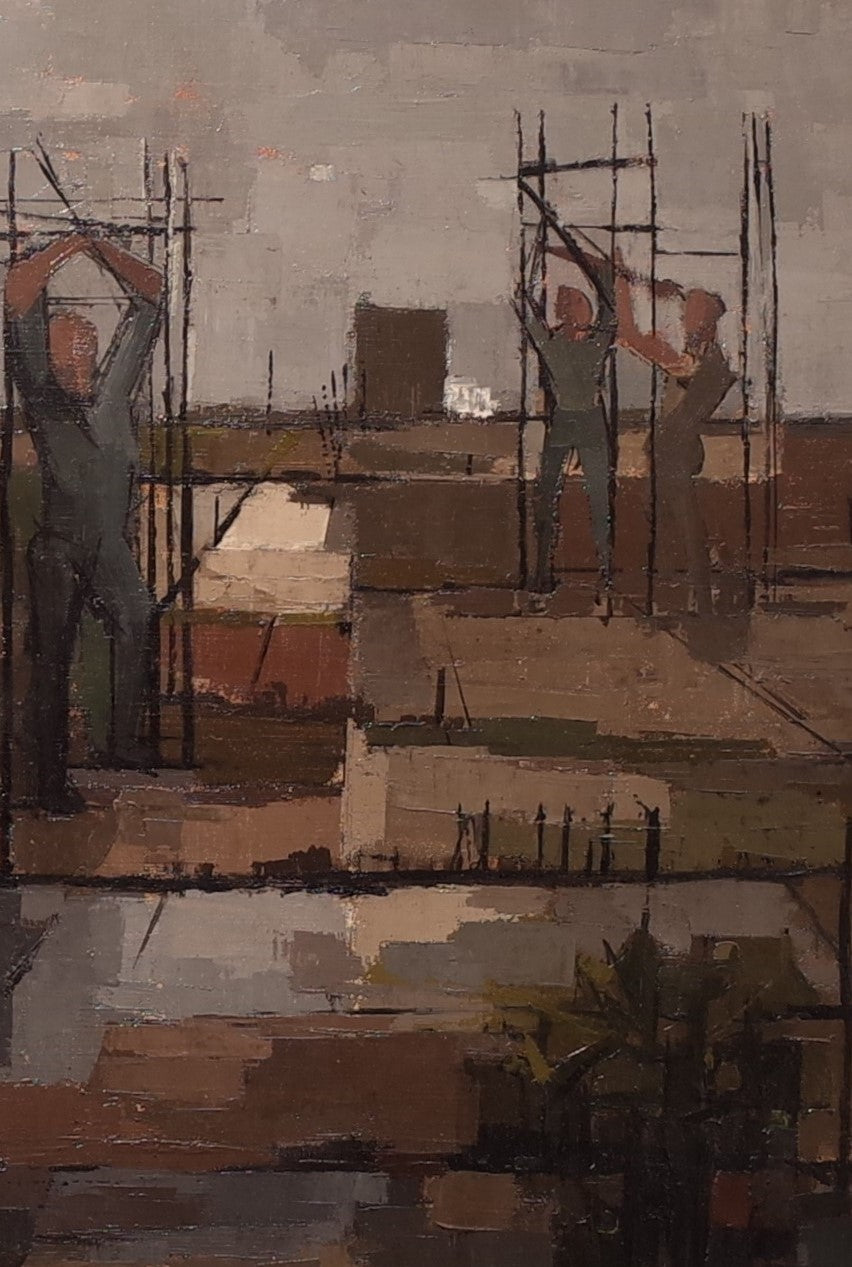 Oil on Canvas Entitled Morning Composition with Figures