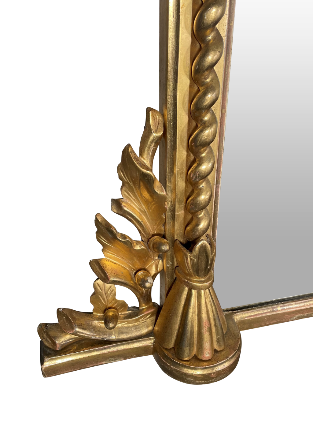 Carved Gilt Overmantle Mirror with Bevelled Plate